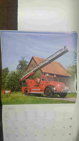 Calendario / Kalender / Calendrier / Calendar: 2011 : Car firefighter (coches bombero) - lamina 07, Magirus KHD Mercur 125