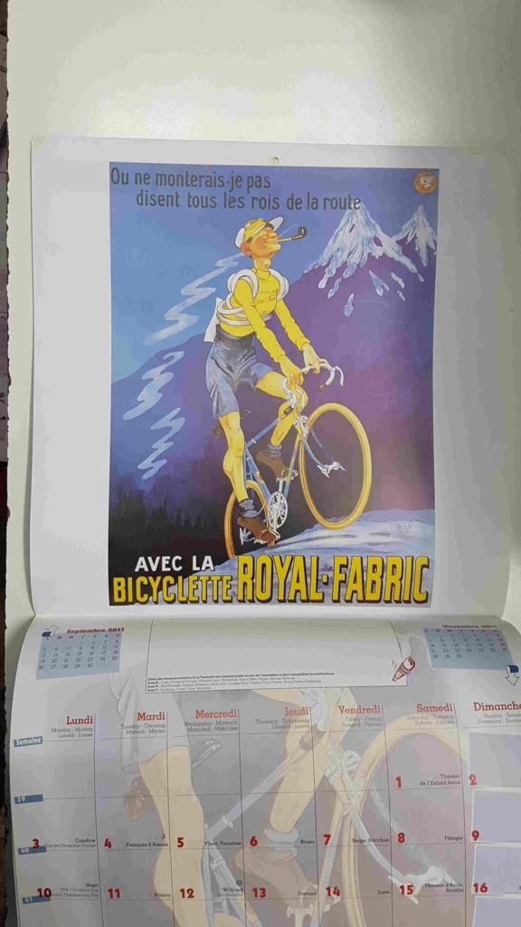 Calendario / Kalender / Calendrier / Calendar: 2011 : Bicyclette Royal Fabric (bicicletas) - lamina 10, Avec la Bicyclette Royal-Fabric
