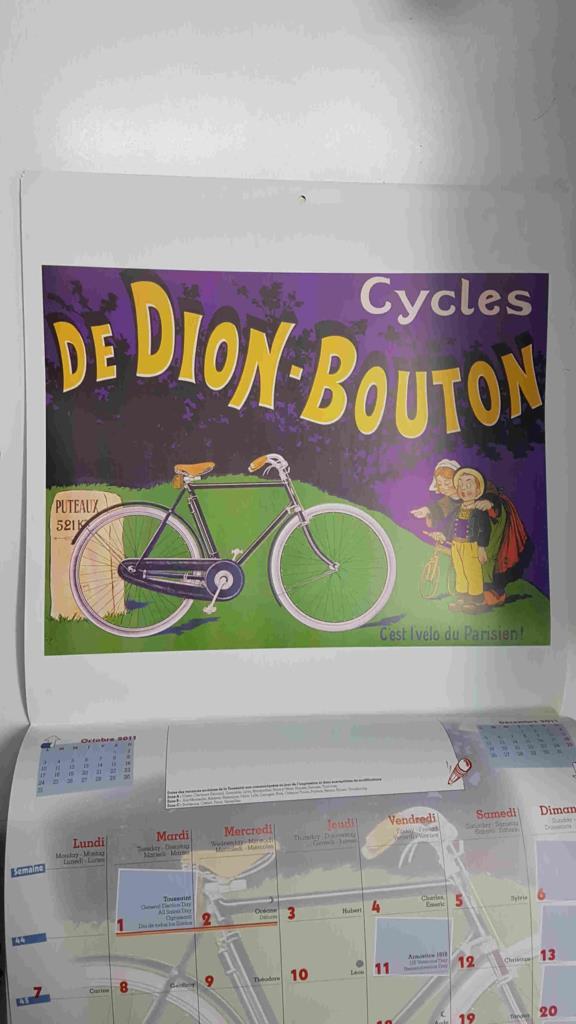 Calendario / Kalender / Calendrier / Calendar: 2011 : Bicyclette Royal Fabric (bicicletas) - lamina 11, Cycles de Dion-Bouton