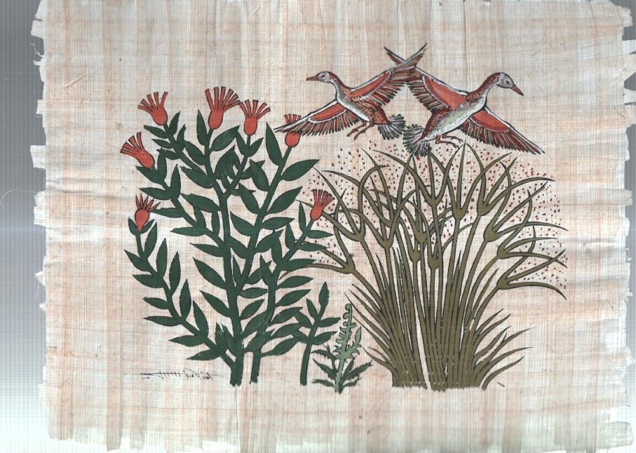 PERGAMINO Egipcio de ESCENA NILOTICA (Souvenir-Reproduccion)