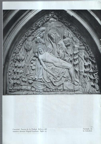 Barrio Gotico lamina 02: Patio de la diputacion y Relieve de la puerta de la piedad en la catedral