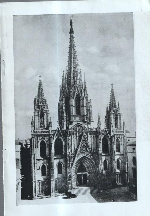 Barrio Gotico lamina 03: Catedral de Barcelona y Clave de la bovedad en el templete de San Jorge