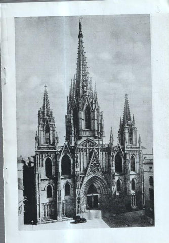 Barrio Gotico lamina 03: Catedral de Barcelona y Clave de la bovedad en el templete de San Jorge