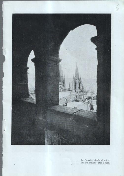 Barrio Gotico lamina 06: La catedral desde el mirador antiguo y Ventana de la sala del Tinell