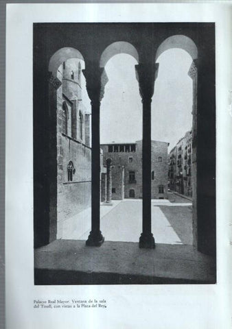 Barrio Gotico lamina 06: La catedral desde el mirador antiguo y Ventana de la sala del Tinell
