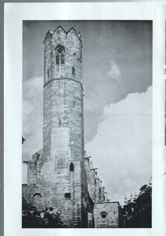 Barrio Gotico lamina 11: Patio archivo historico y Torre catedral
