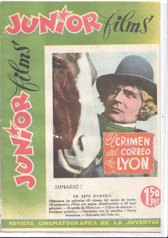Junior films numero 52: El crimen del correo de Lyon, biogrfia de Mirna Loy