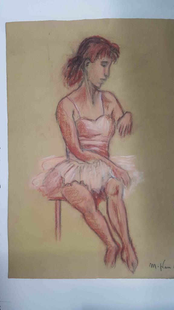 Dibujo original de la artista Marina Grau i Auge, numerado 15  en trasera