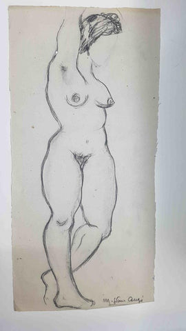 Dibujo original de la artista Marina Grau i Auge, numerado 24 en trasera