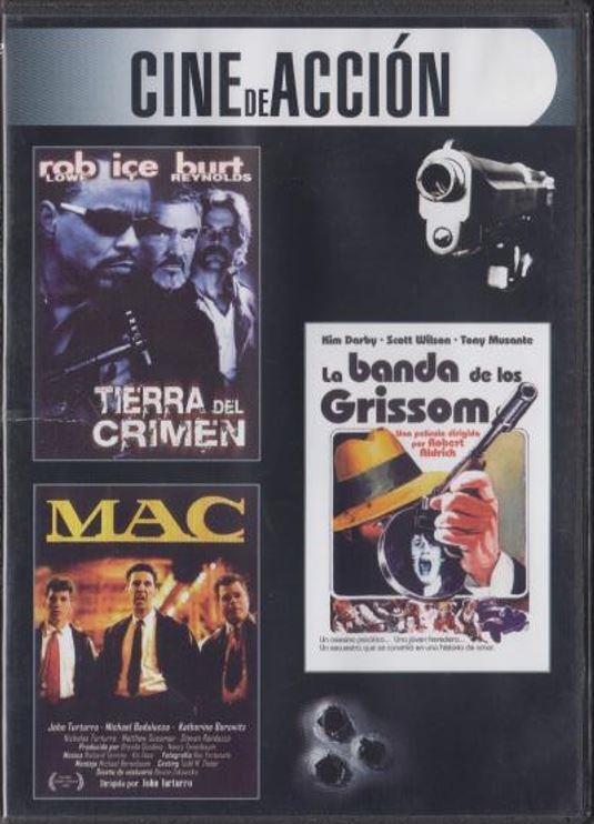 DVD: Tierra de crimen / Mac / La banda de los Grissom. Cine de acción