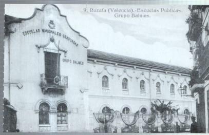 Postal: Album de RUZAFA año 1921: Escuela publica Grupo Balmes
