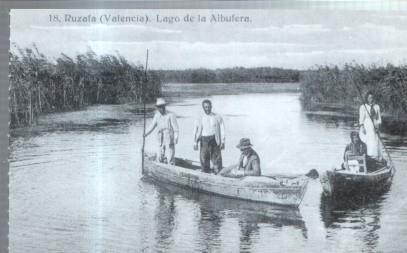 Postal: Album de RUZAFA año 1921: Lago de la albufera