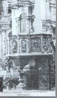 Postal: Album de RUZAFA año 1921: Pulpito de la Iglesia Parroquial