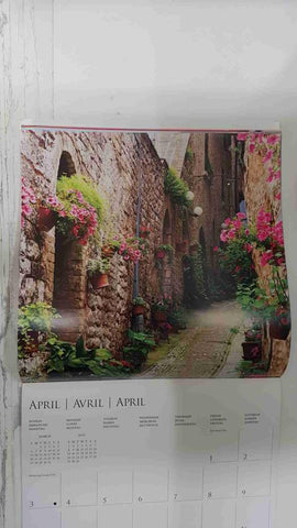 Calendario / Kalender / Calendrier / Calendar: 2011 : Tuscany (La toscana) - lamina 04, Flower-lined street in Tuscan hill town