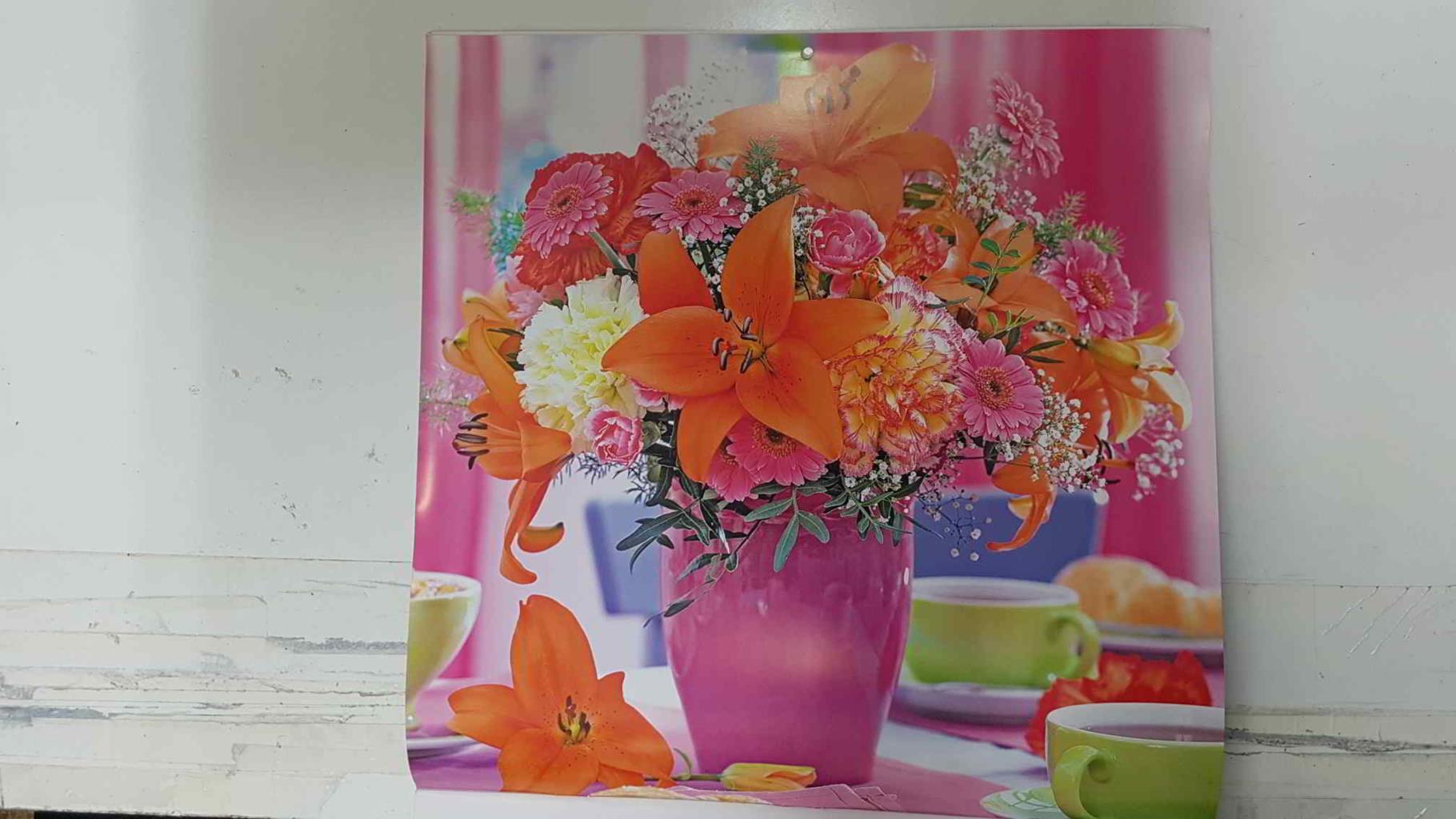 Calendario / Kalender / Calendrier / Calendar: 2011 : Roses (Rosas en maceta) - lamina 01, Lily, Carnation