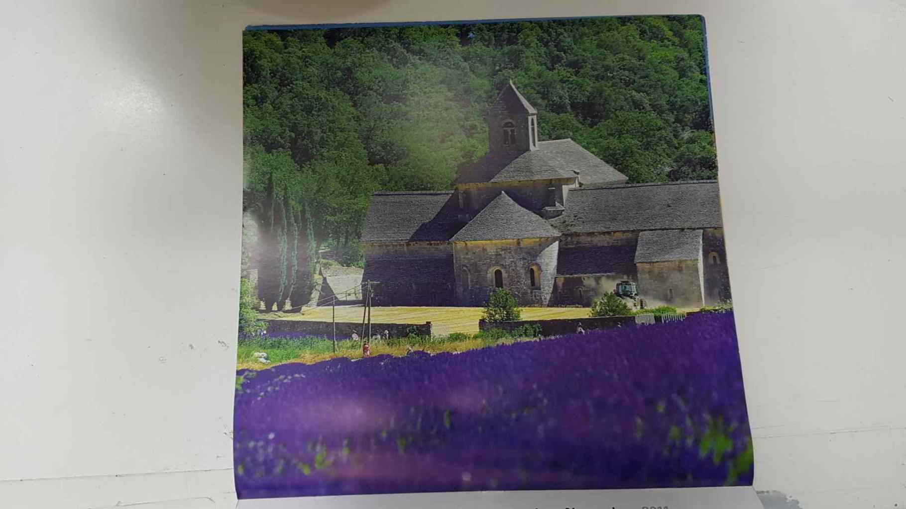 Calendario / Kalender / Calendrier / Calendar: 2011 : Provence (fotos Dominique Zintzmeyer) - lamina 11, Senanque Abbey with lavendar