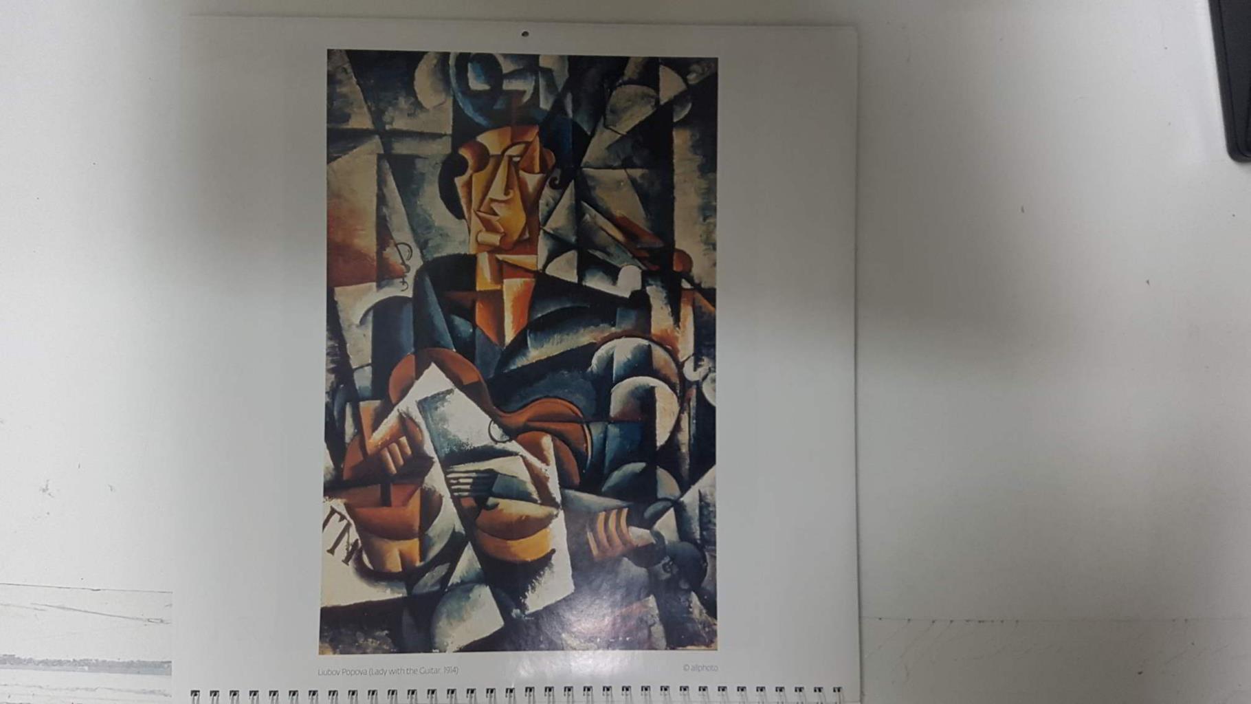 Calendario / Kalender / Calendrier / Calendar: 2011 : Cubism (cubismo) - lamina 02, Liubov Popova (Lady with de guitar)