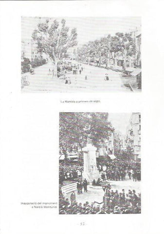 LAMINA 27083: La Rambla a principios del siglo XX e inauguracion al monumento a Narcis Monturiol