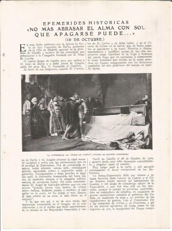LAMINA 27134: La conversion del Duque de Gandia, por Moreno Carbonero