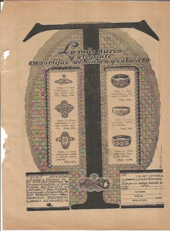LAMINA 27142: Publicidad de Trust Joyero en San Sebastian