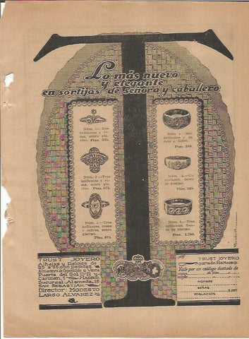 LAMINA 27142: Publicidad de Trust Joyero en San Sebastian