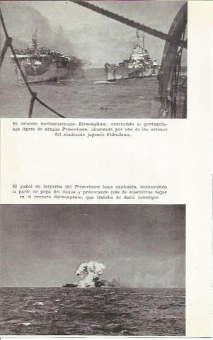 LAMINA 27059: El crucero norteamericano Birmingham y explosion del Princetown