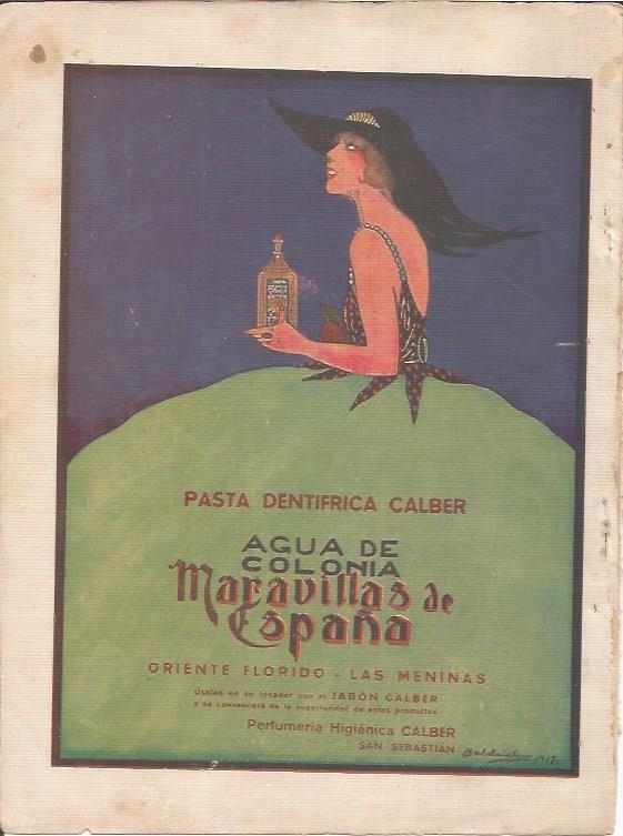 LAMINA 27144: Contraportada con publicidad de colonia Maravillas de España