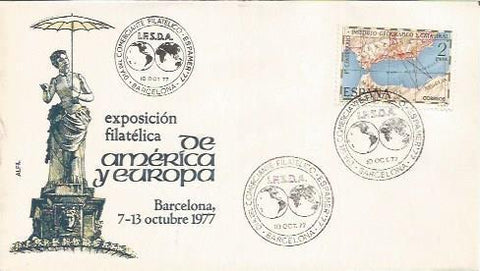 TARJETA FILATELICA 0126: Sobre con franqueos Exposicion Filatelica Internacional de America y Europa. 7-13 octubre 1977