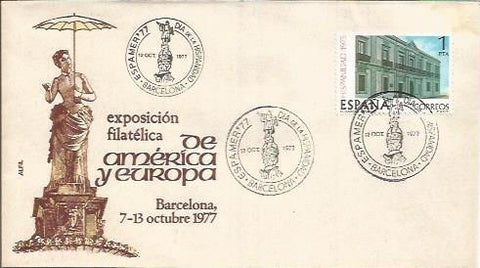 TARJETA FILATELICA 0124: Sobre Exposicion Filatelica Internacional de America y Europa. 7-13 octubre