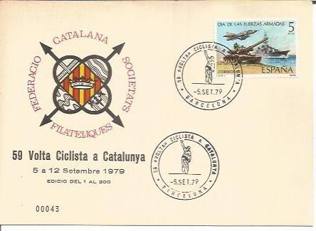 TARJETA FILATELICA 0119: 59 Volta Ciclista a Catalunya. Numero de serie: 00043