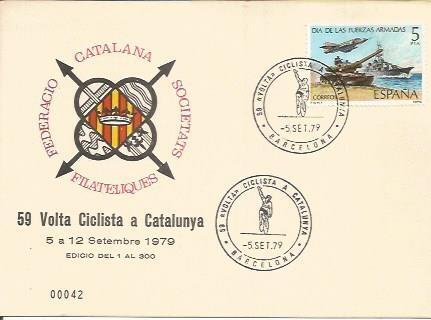 TARJETA FILATELICA 0118: 59 Volta Ciclista a Catalunya. Numero de serie: 00042