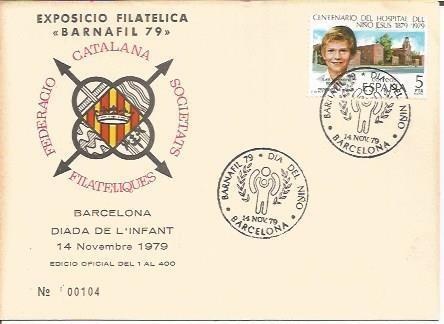 TARJETA FILATELICA 0048: BARNAFIL 79. Diada de l'Infant. Numero de serie: 00104