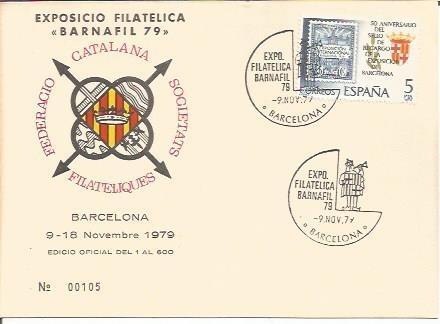 TARJETA FILATELICA 0047: BARNAFIL 79. Numero de serie: 00105