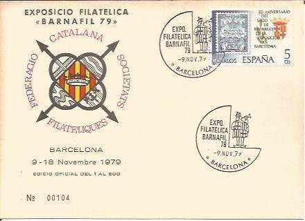 TARJETA FILATELICA 0046: BARNAFIL 79. Numero de serie: 00104