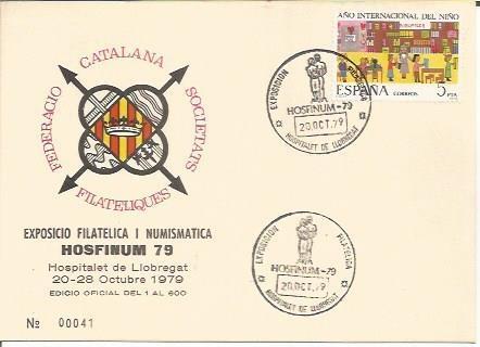 TARJETA FILATELICA 0042: HISFINUM'79. Hospitalet de Llobregat. Numero de serie: 00041