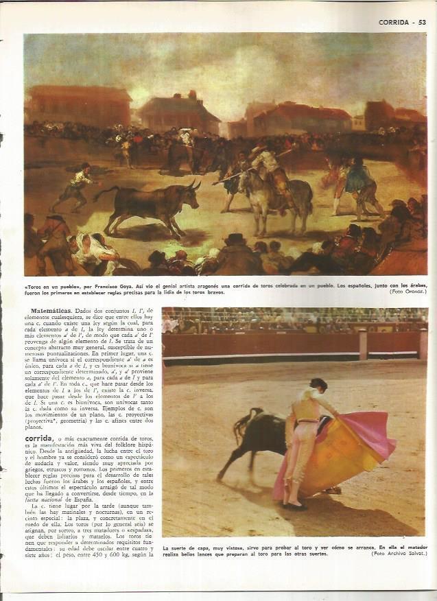 LAMINA MONITOR 01109: Toros en un pueblo, por Goya