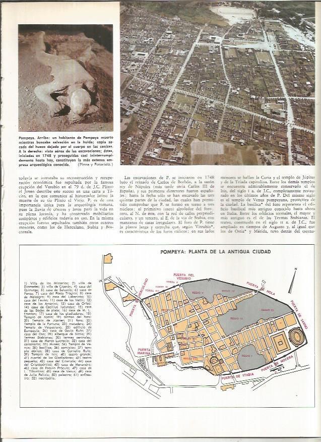 LAMINA MONITOR 01052: Plano y vista aera de Pompeya