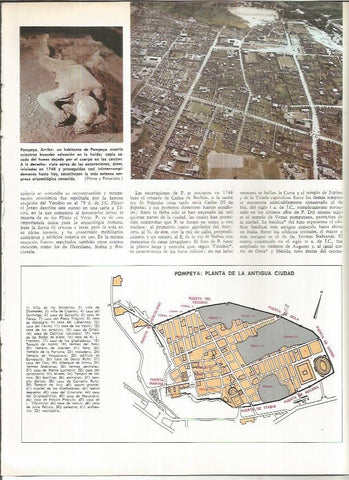 LAMINA MONITOR 01052: Plano y vista aera de Pompeya