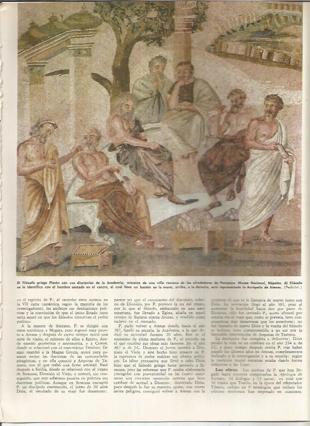 LAMINA MONITOR 01047: Platon con sus discipulos, mosaico romano