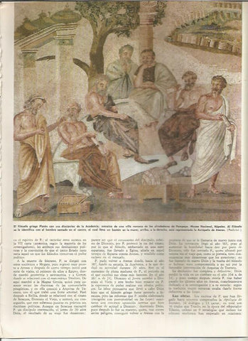 LAMINA MONITOR 01047: Platon con sus discipulos, mosaico romano