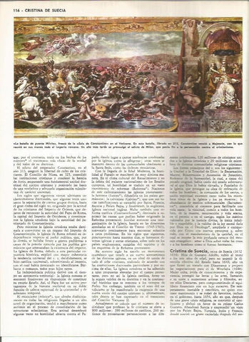 LAMINA MONITOR 01124: La Batalla de puente Milvio, fresco en El Vaticano