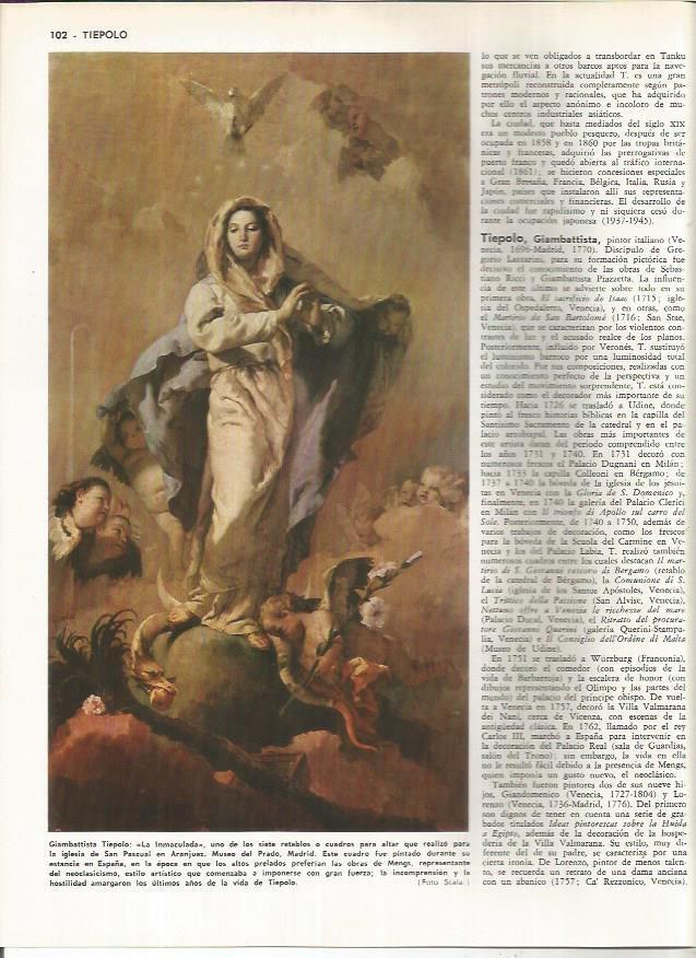 LAMINA MONITOR 01198: La Inmaculada, por Tiepolo
