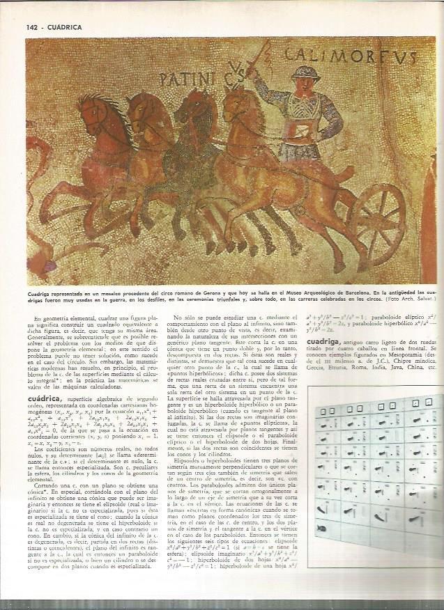 LAMINA MONITOR 01128: Mosaico representando una cuadriga