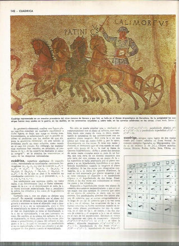 LAMINA MONITOR 01128: Mosaico representando una cuadriga