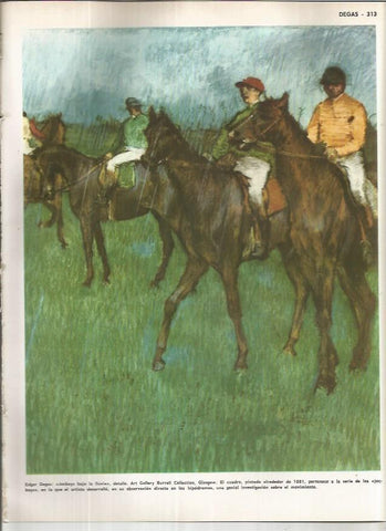 LAMINA MONITOR 01160: Jockeys bajo la lluvia, por Edgar Degas