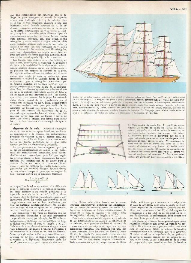 LAMINA MONITOR 0909: Tipos de velas de barco