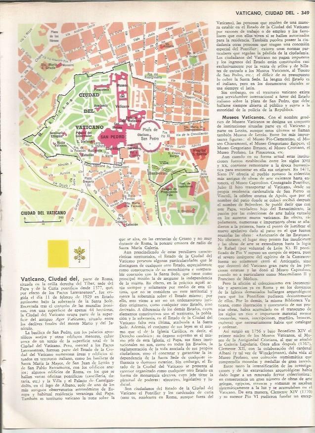 LAMINA MONITOR 0906: Mapa dela Ciudad del Vaticano