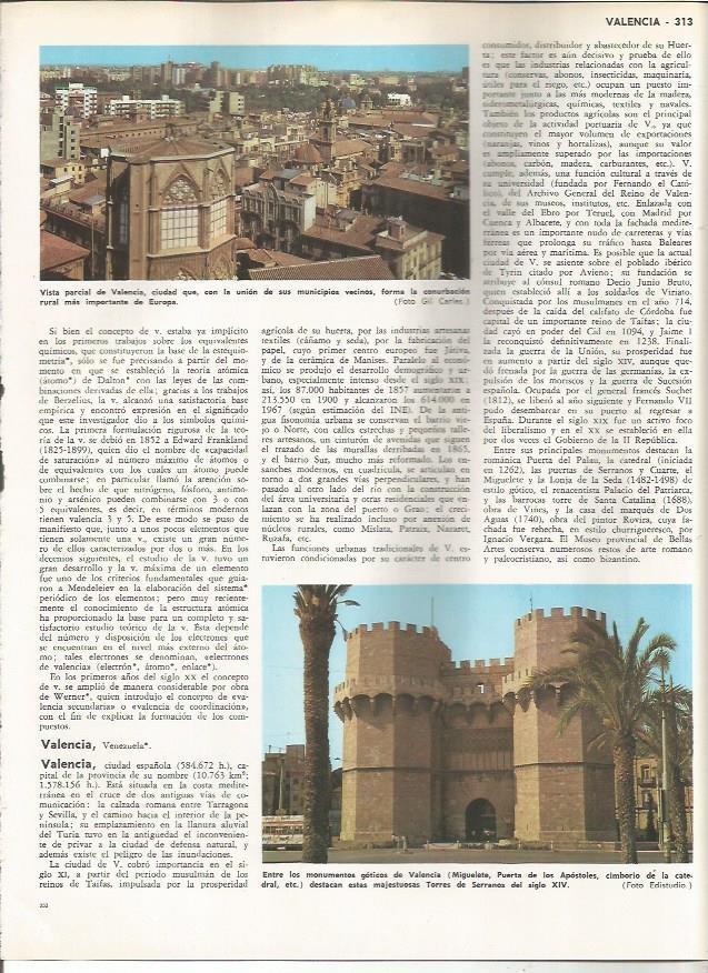 LAMINA MONITOR 0891: Torre de Serranos y vista de Valencia