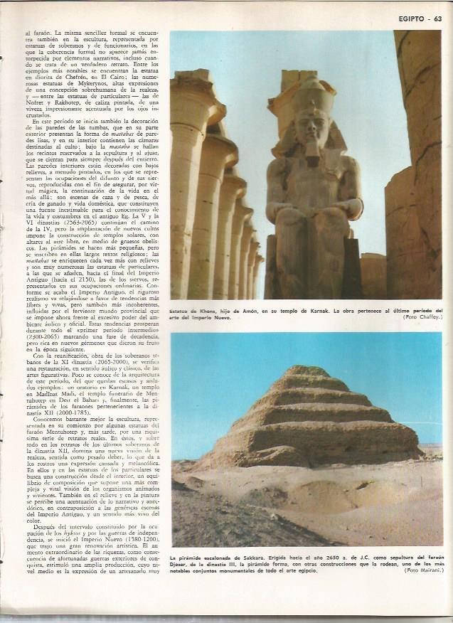 LAMINA MONITOR 0951: Estatua de Khons en Karnak y piramide de Saqqara, Egipto