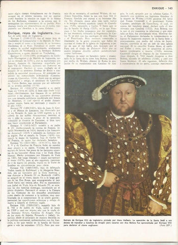 LAMINA MONITOR 0961: Retrato de Enrique VIII de Inglaterra, por Holbein